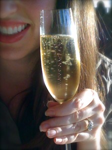 Sparkly champagne & ring